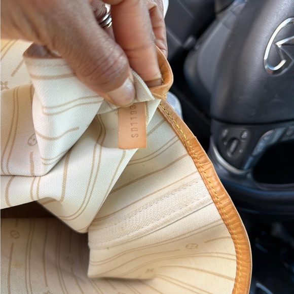 Louis Vuitton Tan and White Checkered Tote - Picture 10 of 13